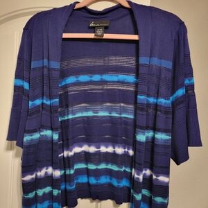 Lane Bryant Blue Striped Cardigan